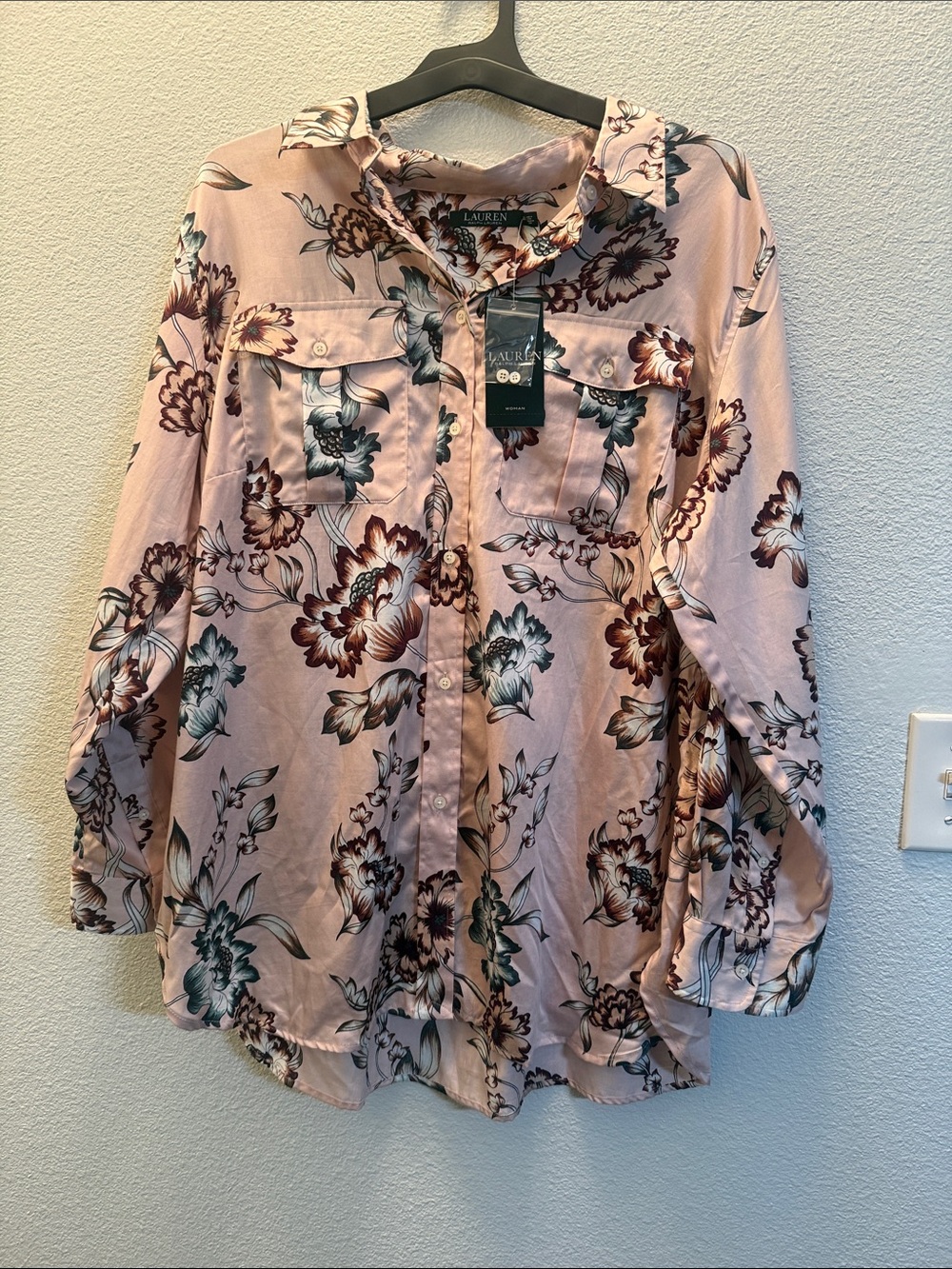 Lauren Ralph Lauren Blush Pink Floral Button-Down Shirt